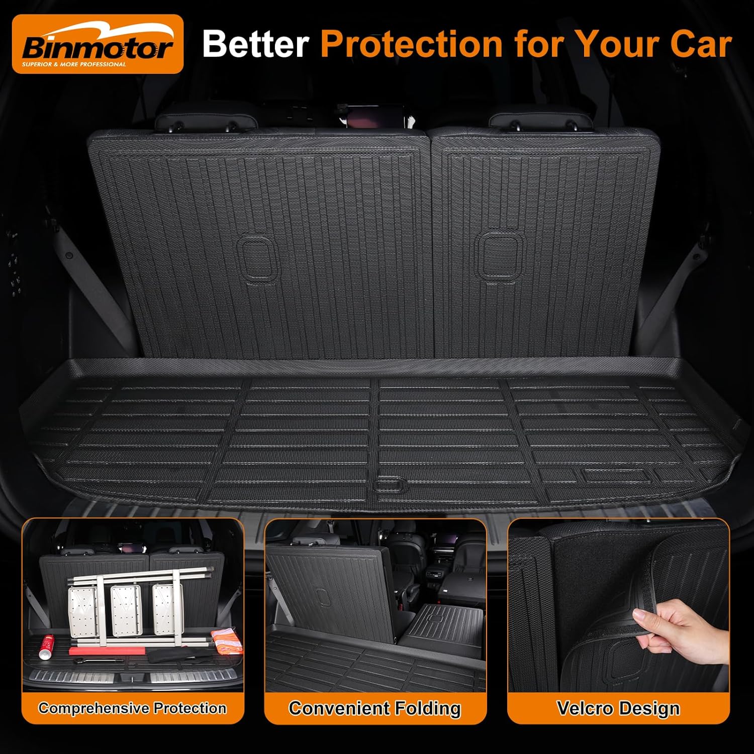 Binmotor-for Subaru Crosstrek 2024-2025 & Subaru Impreza 2024-2025 All Weather Floor Mats & Cargo Liner & Back Seat Protector Mats, Car Mats for Crosstrek Accessories-Black - Image 2