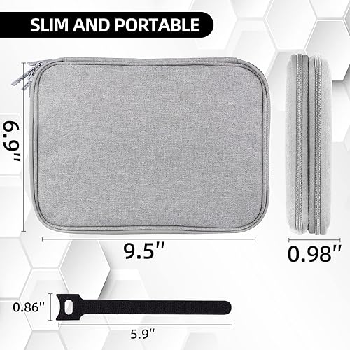 Miniatura 10 de Organizador de artículos electrónicos, bolsa organizadora de cables de viaje, resistente al agua, bolsa de doble capa para cable, cable, iPhone,