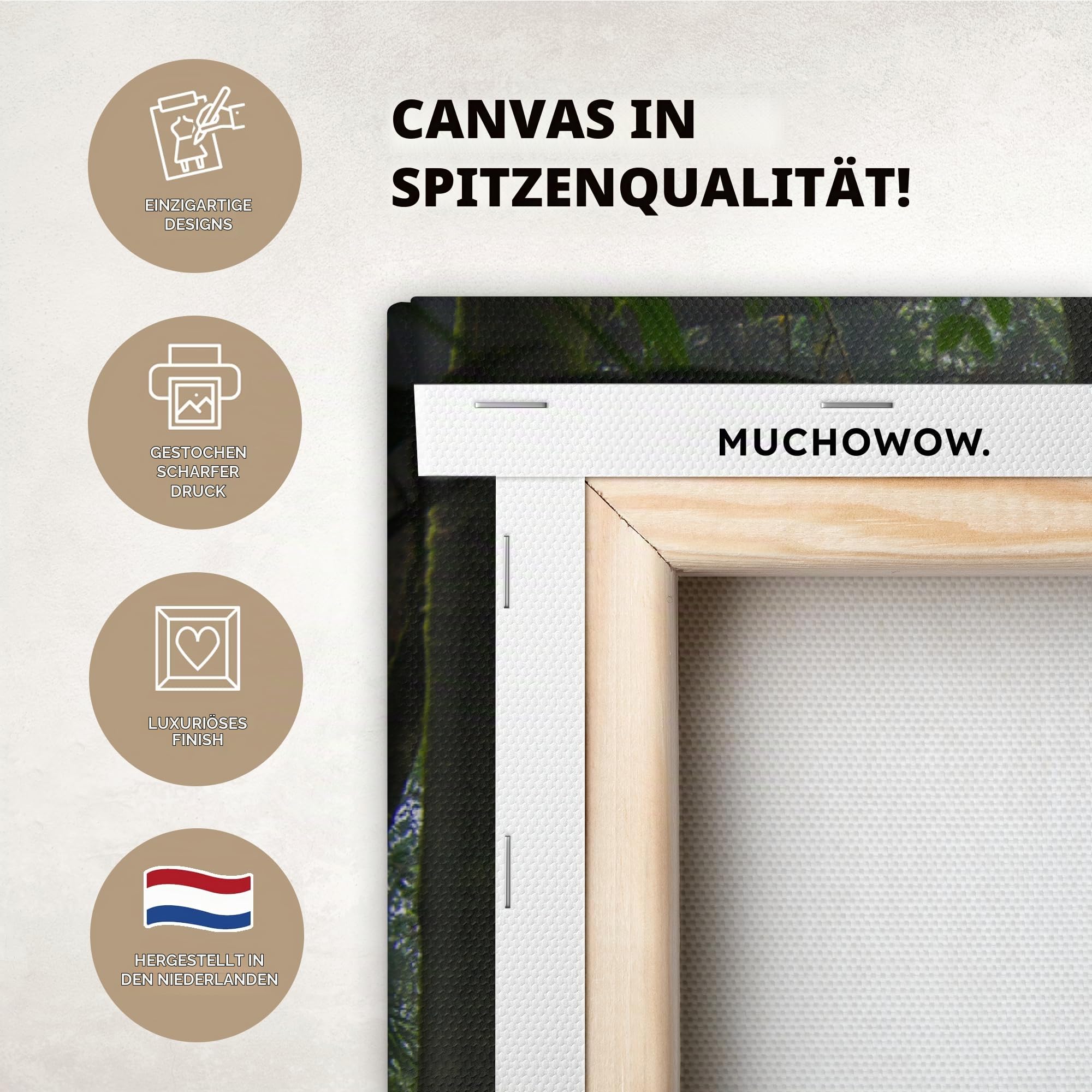 MuchoWow© Leinwand Bilder Groß 120x80 cm XXL Wanddeko Wohnzimmer Aesthetic Room Decor Deko Zimmer Wandbilder Modern Fotogeschenke Regenwald - Dschungel - Bäume - Pflanzen - Natur - Grün