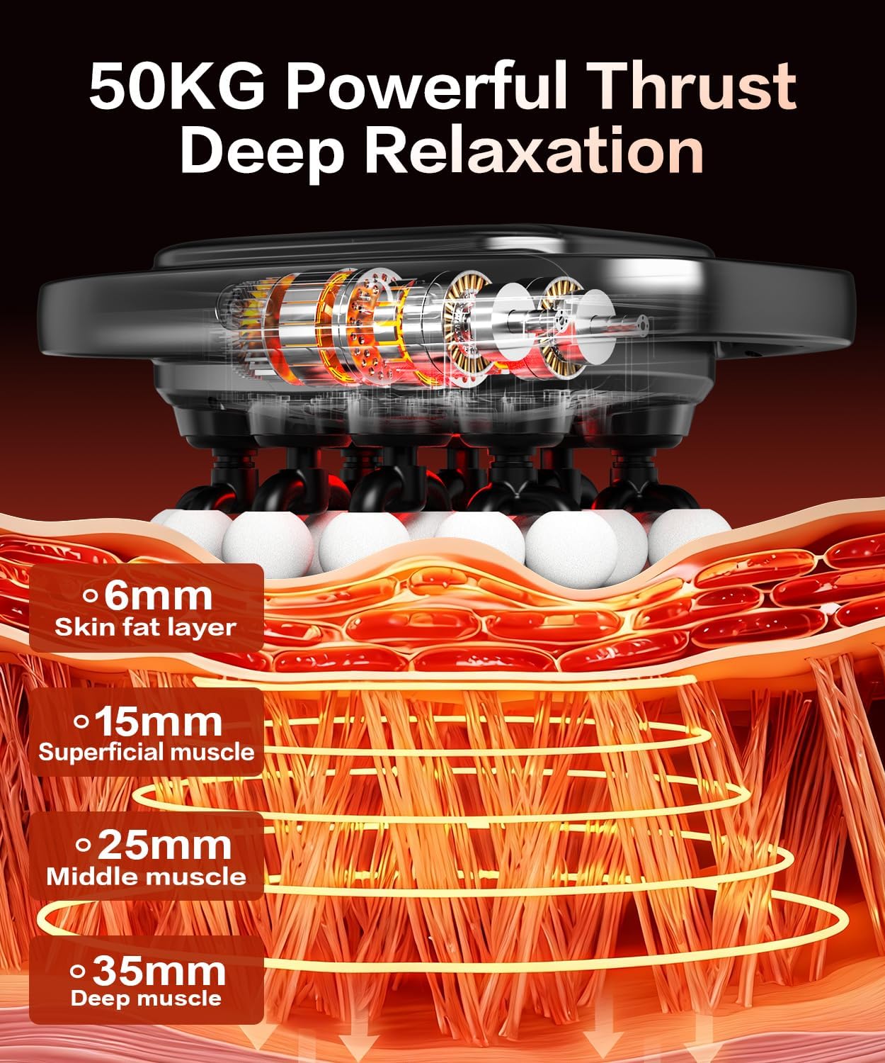 20 Head Massage Gun Deep Tissue Percussion Massager with 3 Modes&30 Intensities-Muscle Massage Gun for Back/Shoulder/Foot/Body/Hand Muscle Pain Relief,Birthday Gifts for Men Dad Husband - Image 2