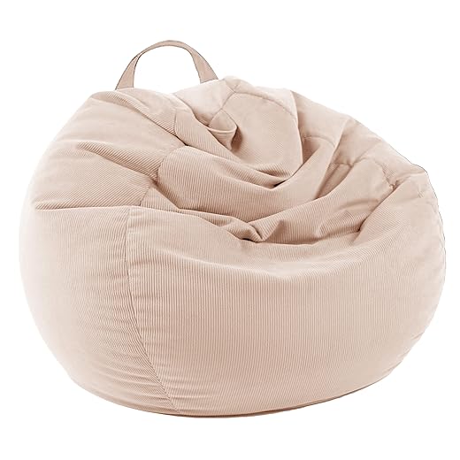 LPMOERA Stuffed Animal Storage Bean Bag Chair Cover (No Filler) for Kids and Adults.Pets Dogs/Cats Lazy Beds.Soft Premium Corduroy Stuffable Bean Bag for Organizing Children Plush Toys or Memory Foam
