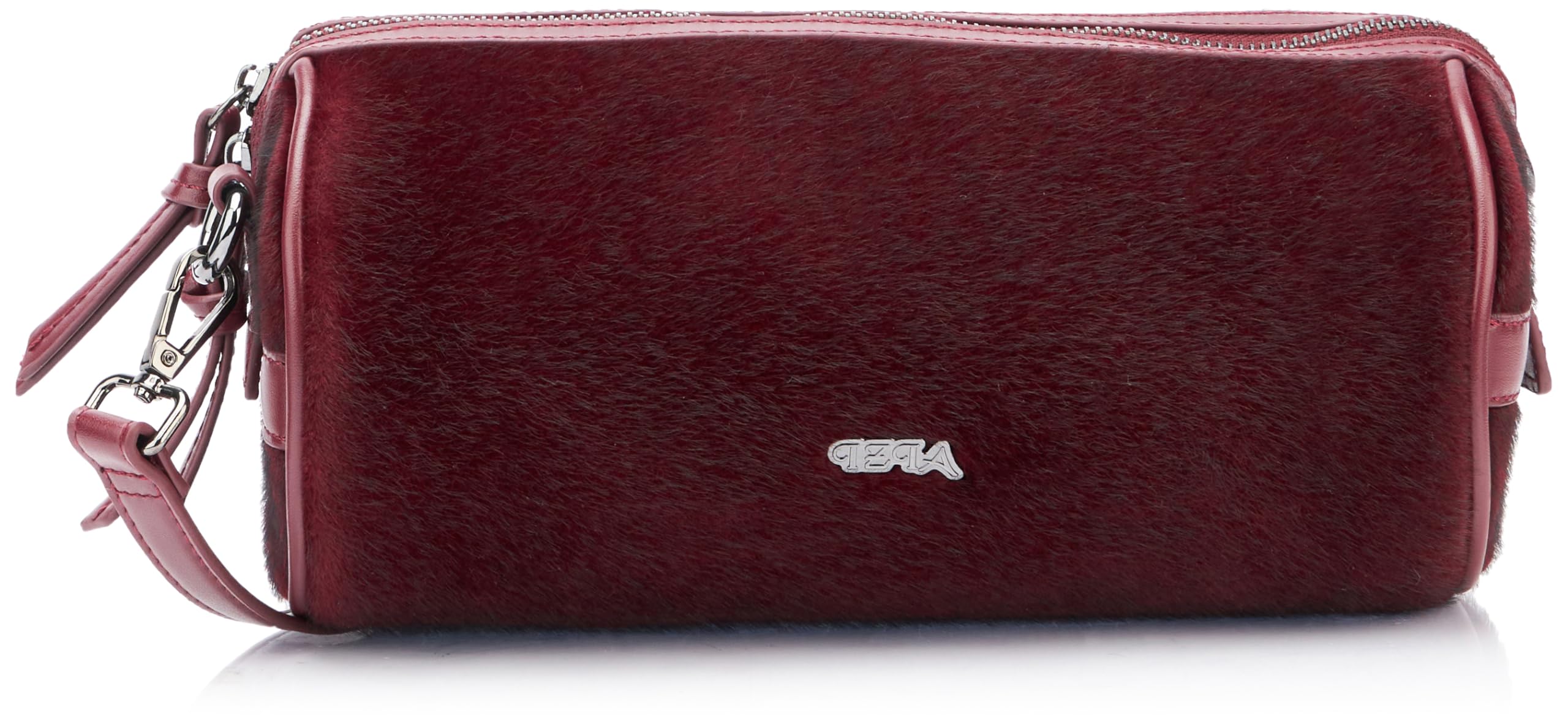 caneva Ladies Dark Red Faux Fur Handbag, darkred, One size