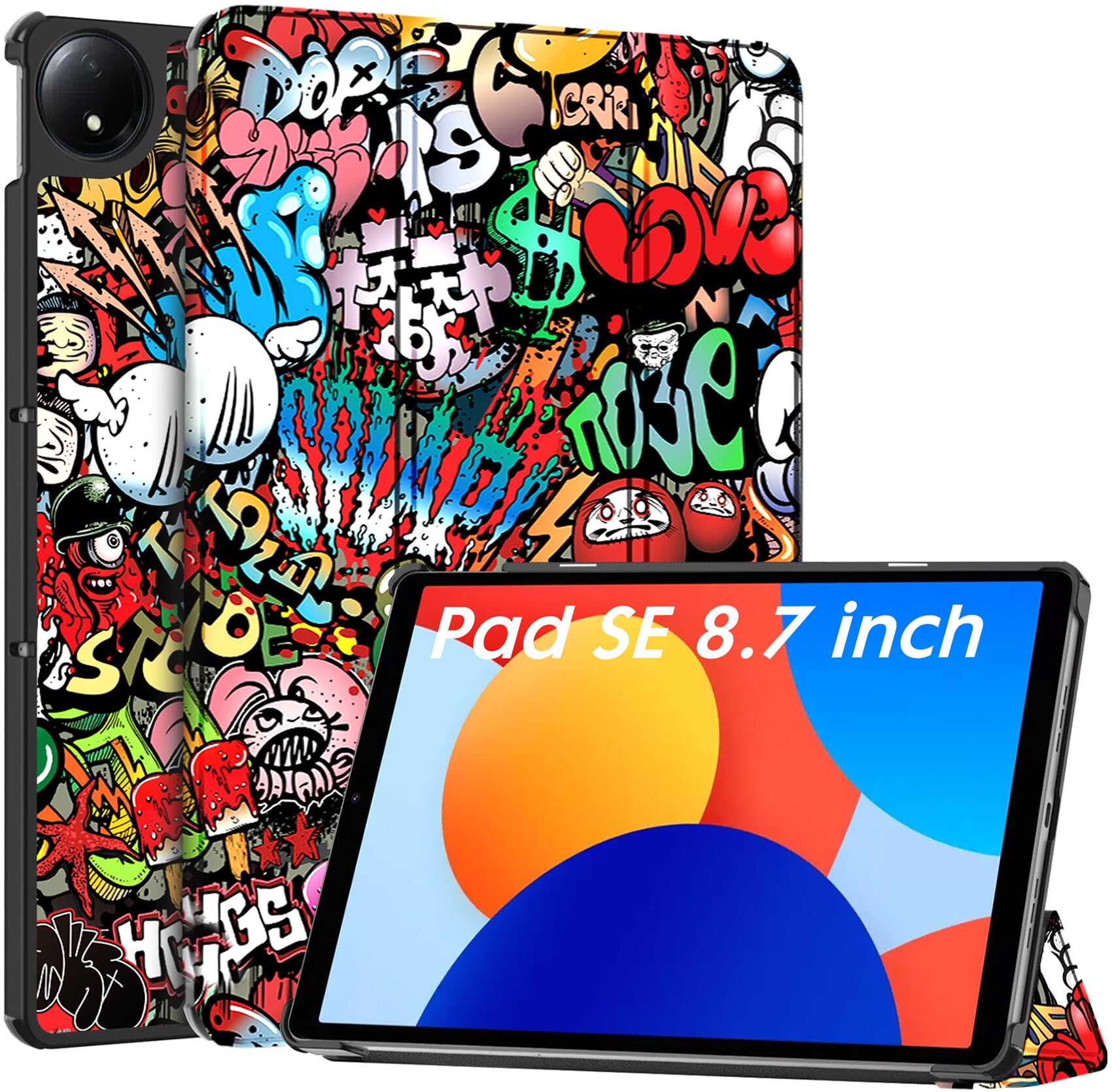 Robustrion Cover for Redmi Pad SE 4G 8.7 inch Cover Case, Trifold Flip Stand Cover Case for Redmi Pad SE 8.7 inch Tablet [Auto Sleep/Wake Support] - Hippy (B0DB6LMFP3) Amazon Price History, Amazon Price Tracker