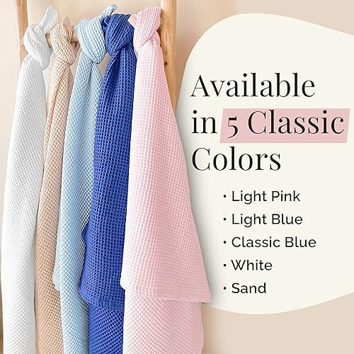 Miniatura 6 de Stroller Society Manta de gofre para bebé, manta de gofre de algodón, manta de recepción de bebé, manta para niños pequeños, varios colores, manta