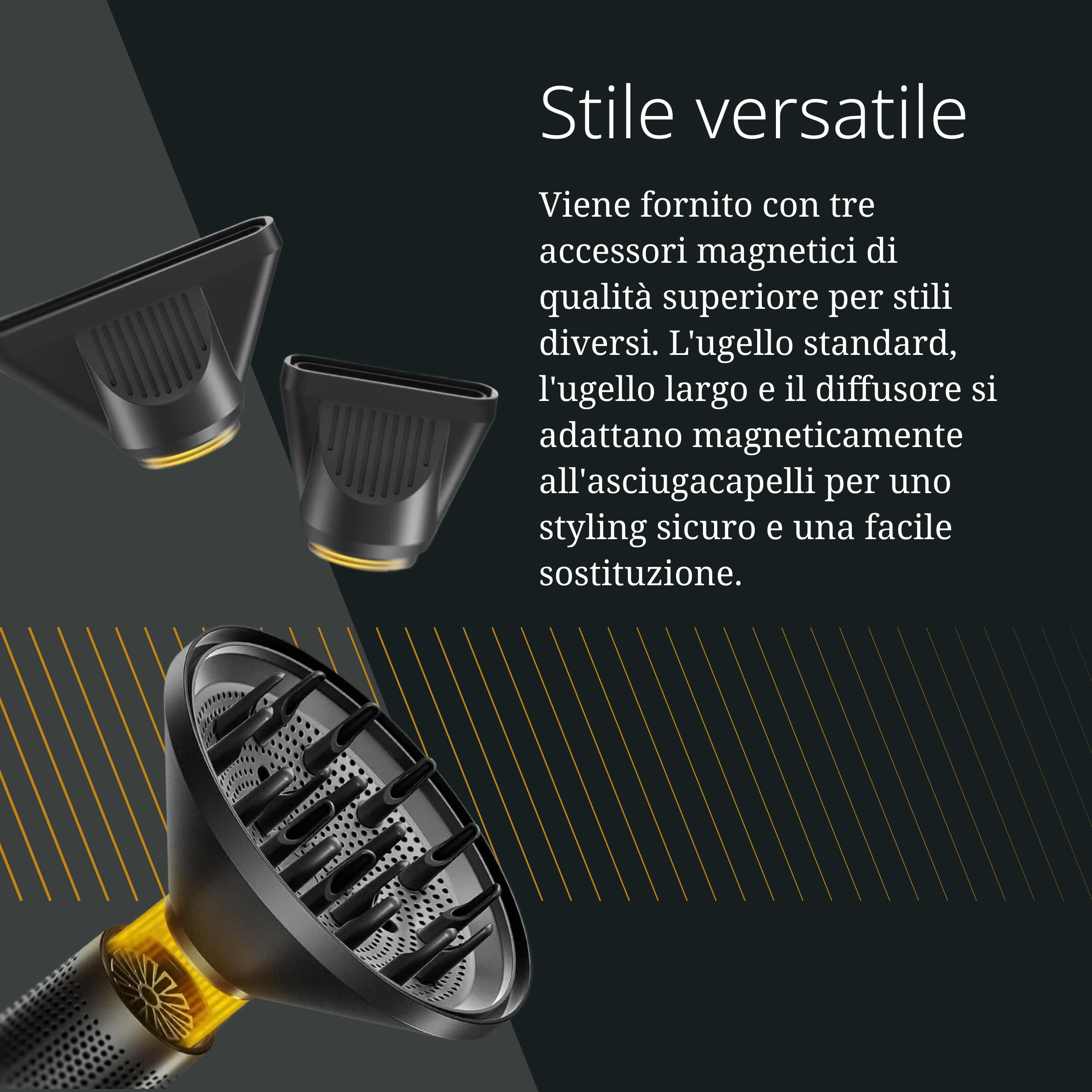 Wahl Vanquish, Asciugacapelli con Accessori Magnetici e Diffusore | Asciugacapelli Professionale 1600 W, 101.000 Giri/min, Ionico Anti-crespo, Bassa Rumorosità, 40% più Leggero, Magnetico