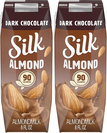 Silk Shelf-Stable Almondmilk Singles, Dark Chocolate, Dairy-Free, Vegan, Non-GMO Project Verified, 8 oz. (Pack of 36)