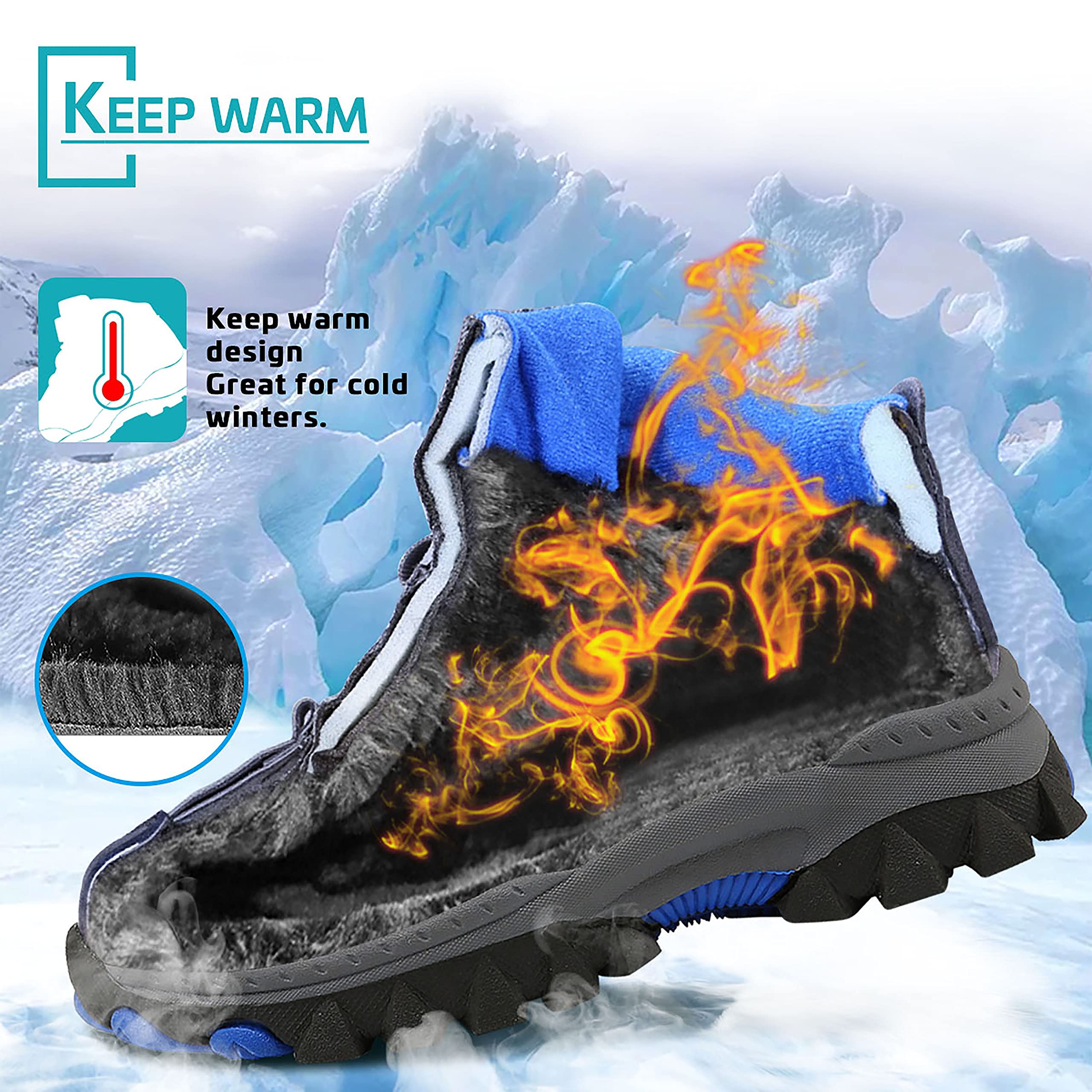ASHION Botas de senderismo para Niños Botas de Montaña Botas de nieve Zapatos de Senderismo