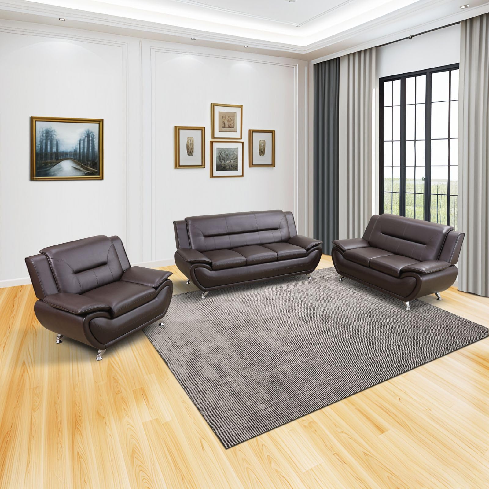 Ocstta 3 Piece Living Room Couch Set