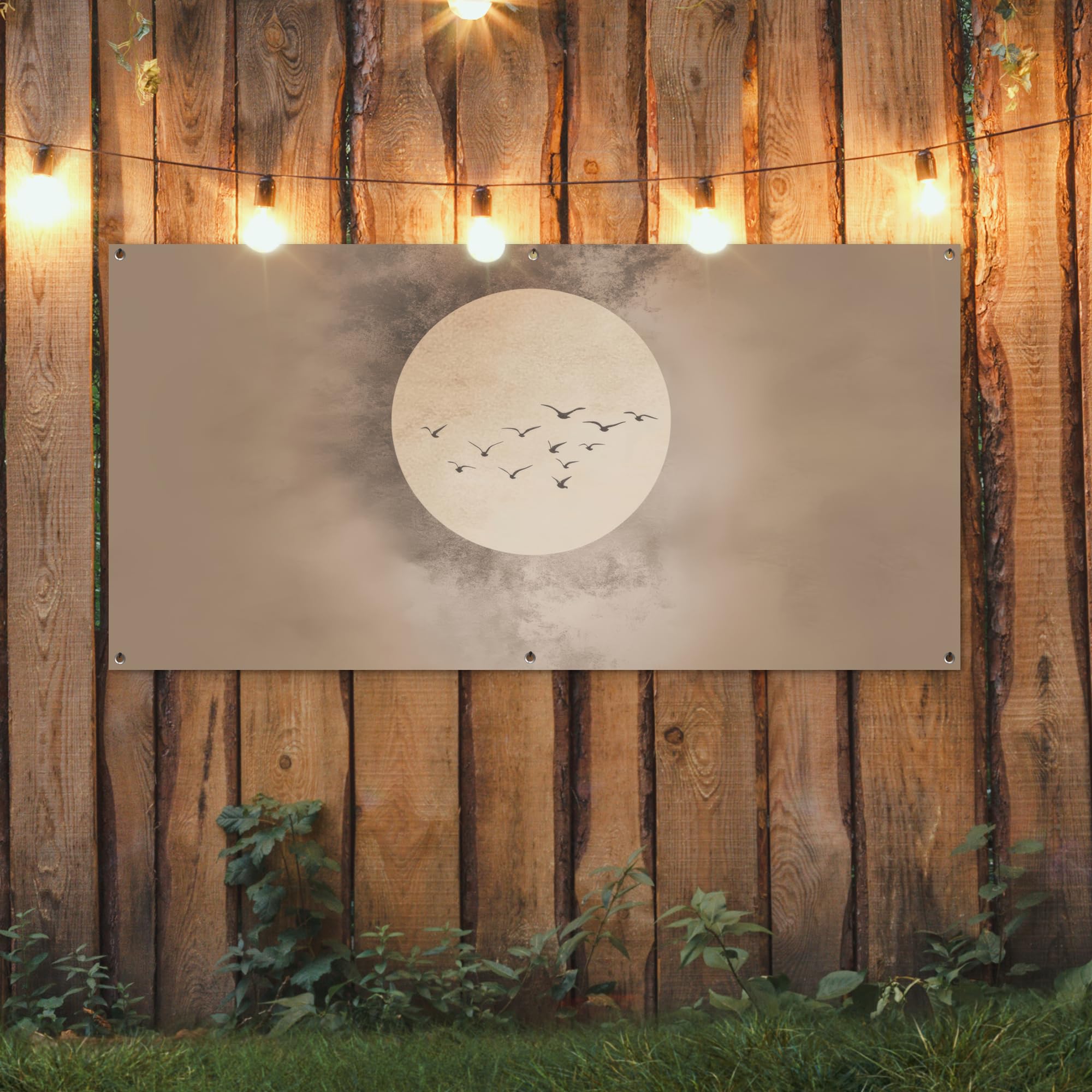 MuchoWow© Poster De Jardin Decoracion Balcón Wall Decoration Adornos Pared | 160x80 cm - Terraza Exterior Decoración Patio Posters Decorativos Pájaro - Beige - Japandi