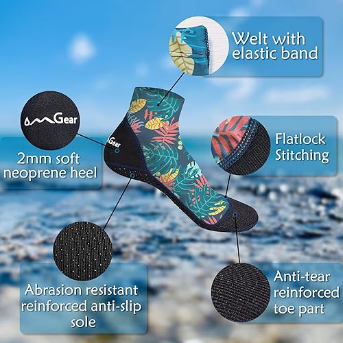 Vista 23 de OMGear Calcetines de agua a prueba de arena, calcetines de buceo de secado rápido para arena, fútbol, playa, voleibol Negro02