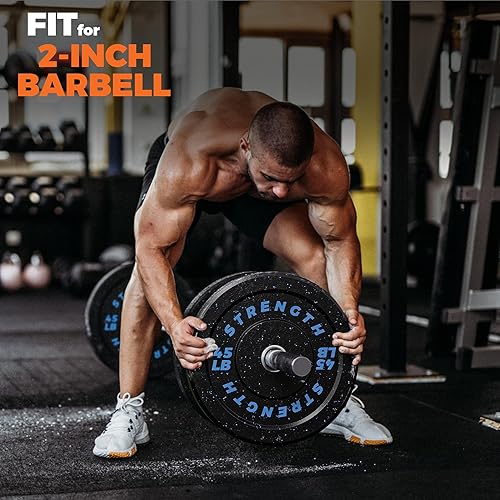 Miniatura 3 de GIKPAL Juego de discos de parachoques olímpicos, pesas de goma de 2 pulgadas para barra, 10-55 libras