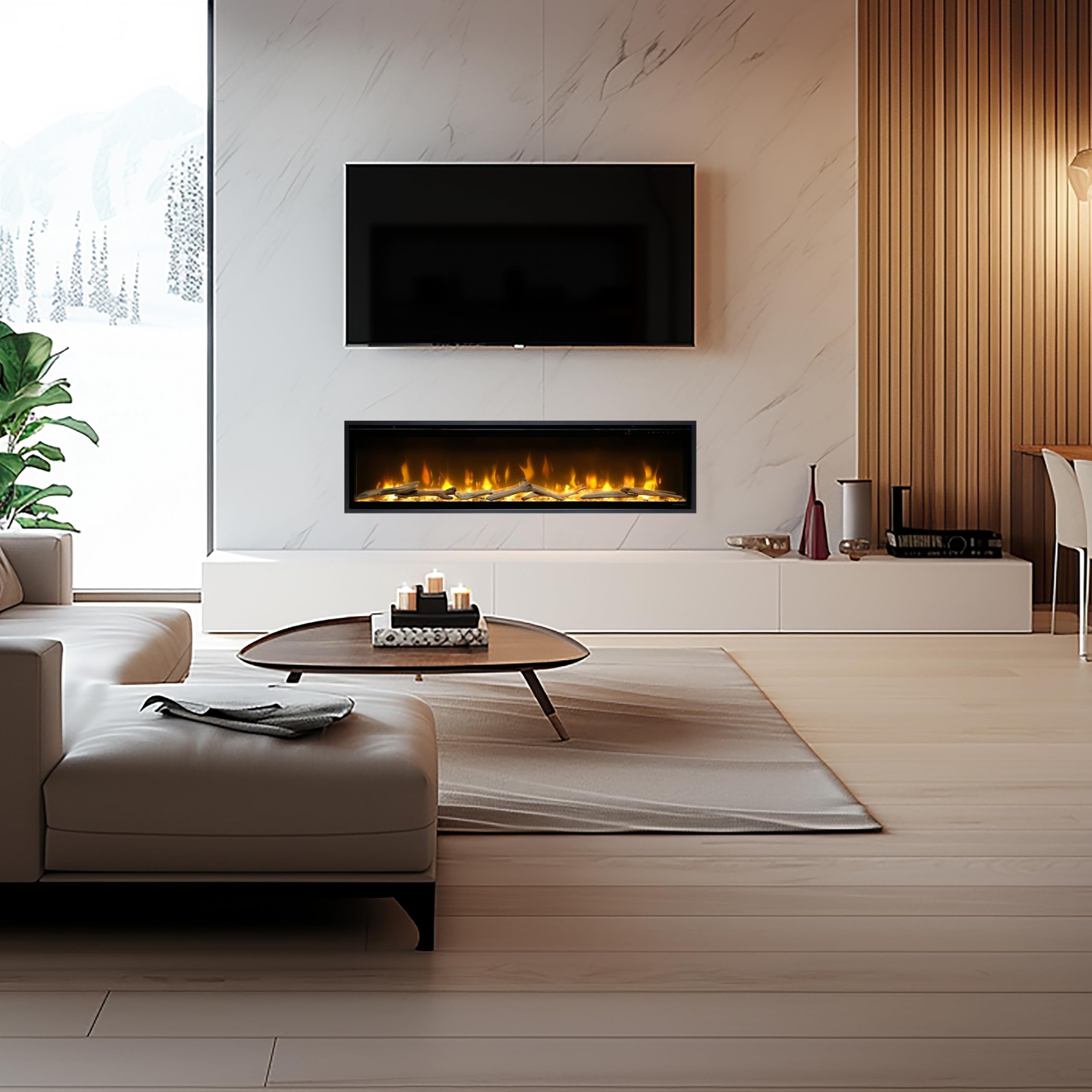 Dimplex Ignite Evolve Elektro-Wandkamin Optiflame: 156 cm / 60" - Ohne Eichenholz