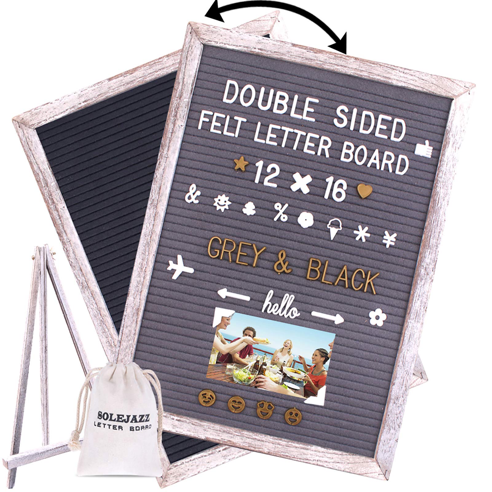 Buy SOLEJAZZ Felt Letter Board 12"x16" Double Sided Message Board, 730