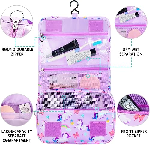 Miniatura 89 de Neceser colgante para niñas, neceser de viaje para niñas pequeñas, neceser de maquillaje cosmético impermeable, bolsa de lavado para niños pequeños
