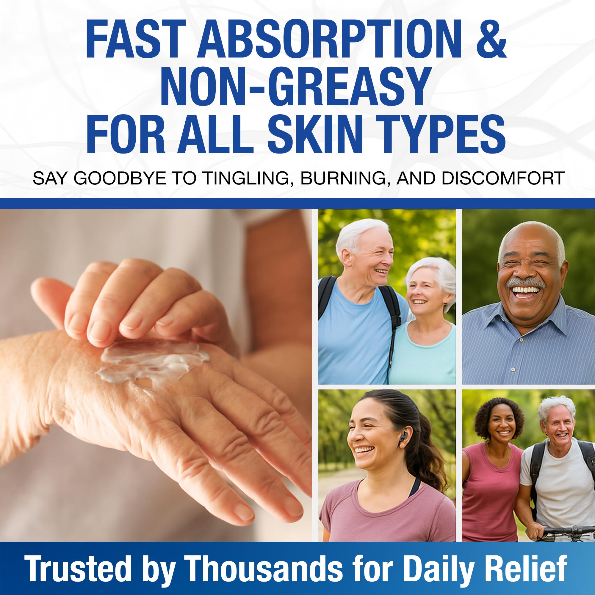 Neuropathy Nerve Relief Cream – Extra Large 8 oz – Maximum Strength for Feet Hands Legs Toes Back – Natural Ingredients Arnica Aloe Vera MSM Vitamins – Fast-Acting Soothing Relief – Super Value 8 oz — view 7