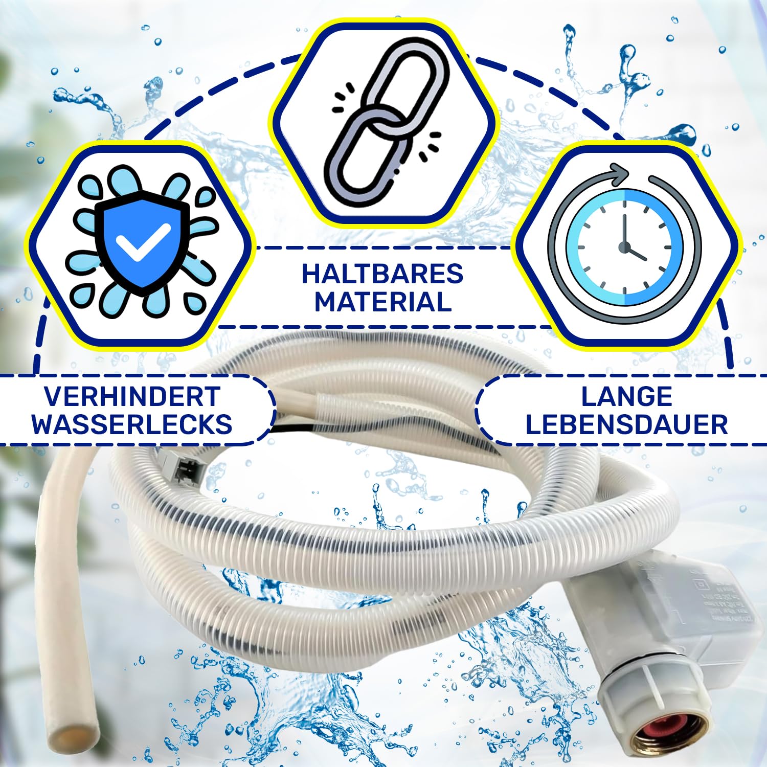 Aquastop Schlauch Spülmaschine 00668113 für Siemens für Bosch für Balay | für Constructa für Neff für Küppersbusch Geschirrspüler - Garantie 10 Jahre - MONTERAL