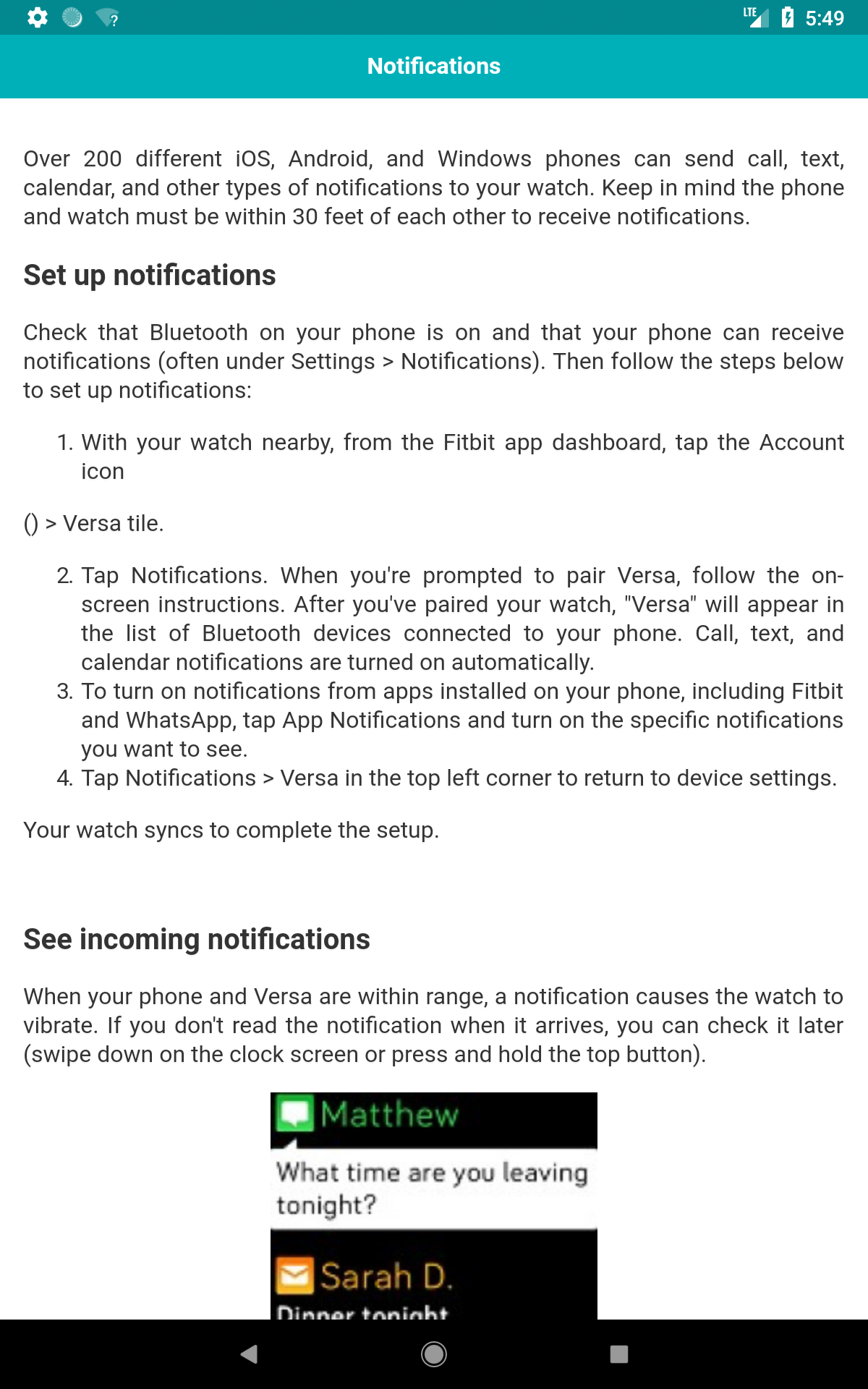 User guide for Fitbit Versa - App on the Amazon Appstore