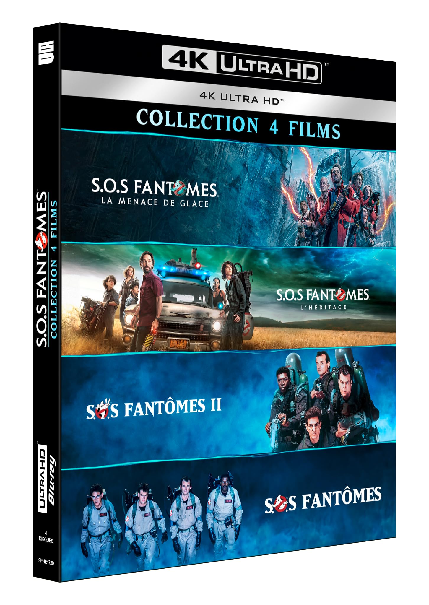 S.O.S FANTÔMES - COFFRET COLLECTION 4 FILMS - S.O.S FANTÔMES 1 - S.O.S FANTÔMES 2 - L'HÉRITAGE - LA MENACE DE GLACE - 4 UHD