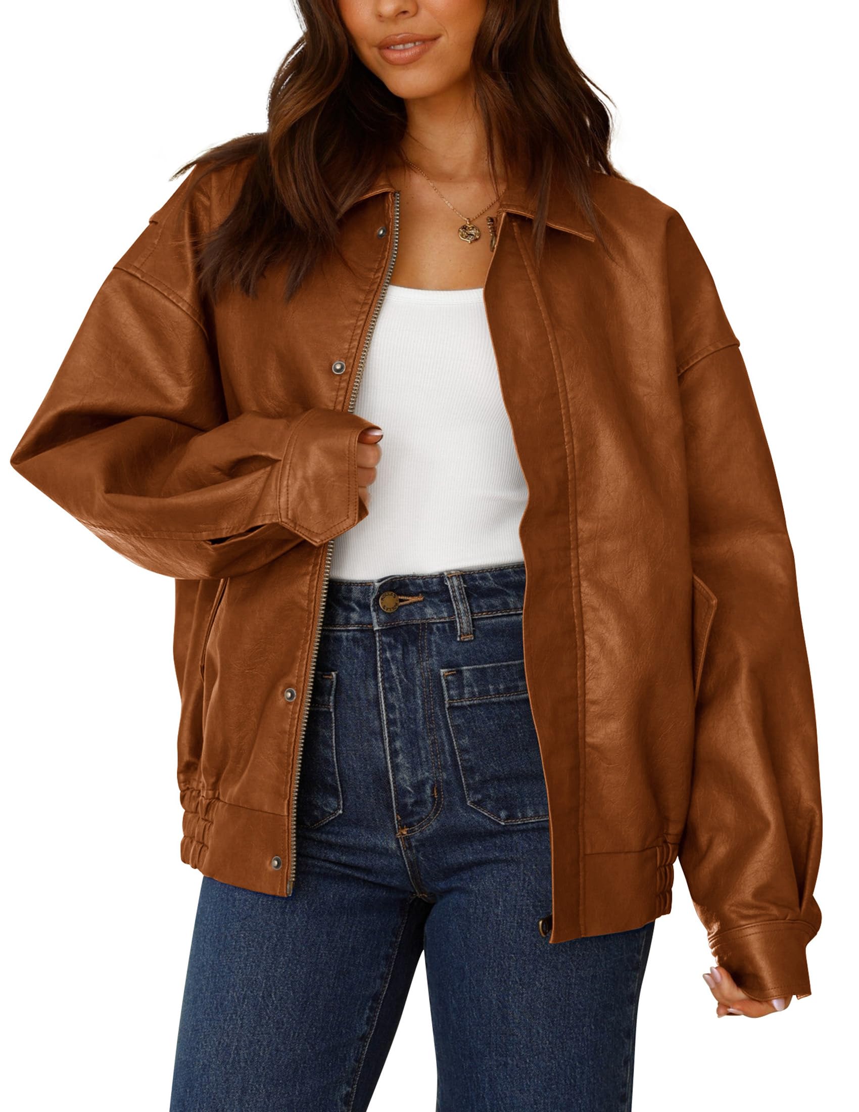 PRETTYGARDEN Women's Faux Leather Motorcycle Jackets