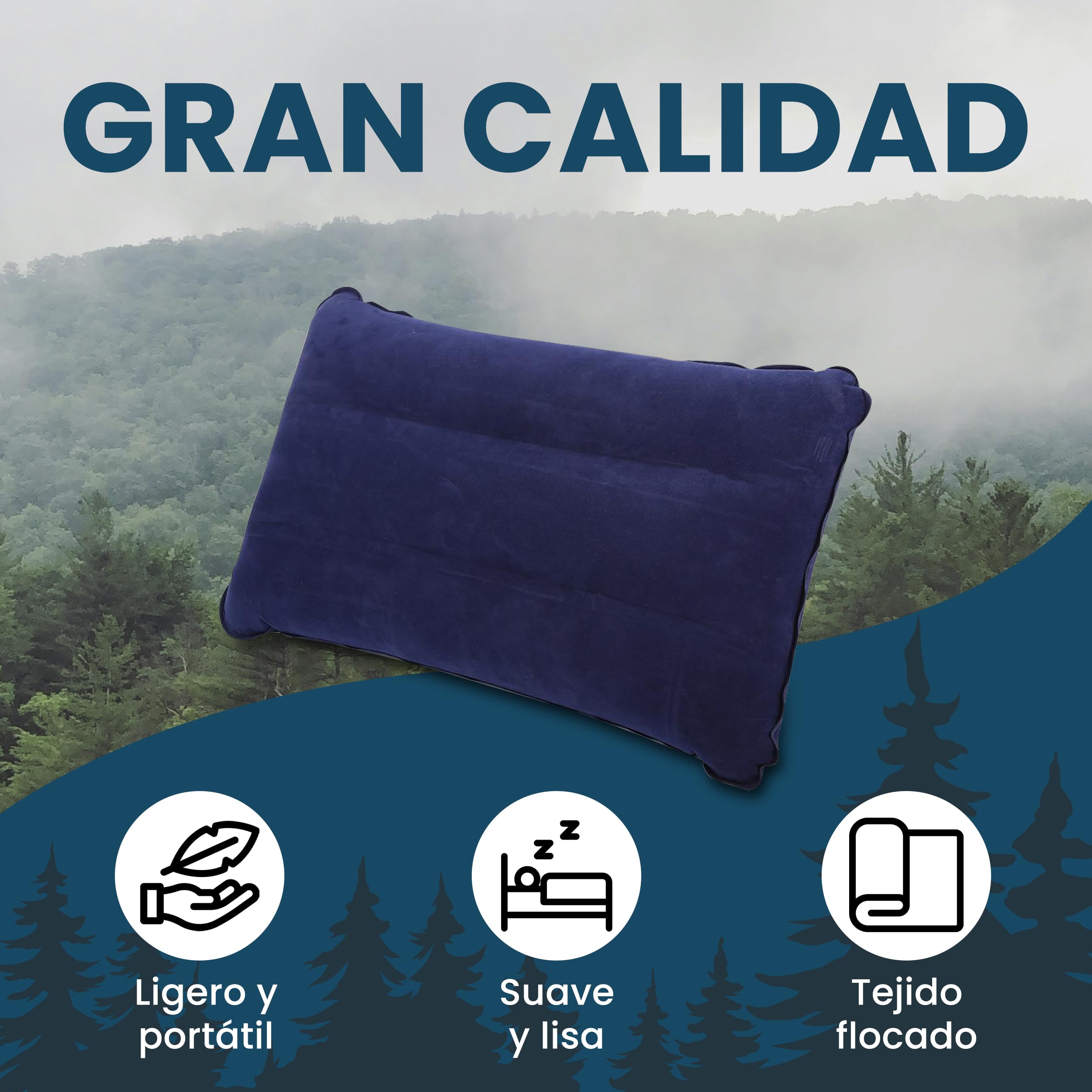 Almohada Hinchable Camping | Travel Essentials | Viajes Accesorios | Almohada Inflable, Cojin Viaje Travel Pillow Portátil para Senderismo y Playa