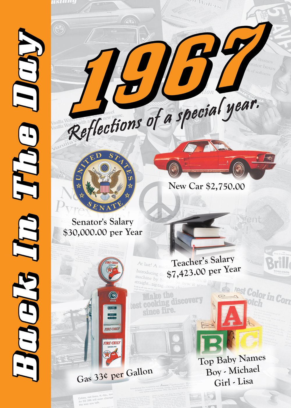 1967 Back In The Day - 24-page Greeting Card / Booklet with Envelope (5 x 7 Size) – Great for Birthdays, Anniversaries, Reunions, Graduations, Client & Corporate Gifts Paperback – July 30, 2011