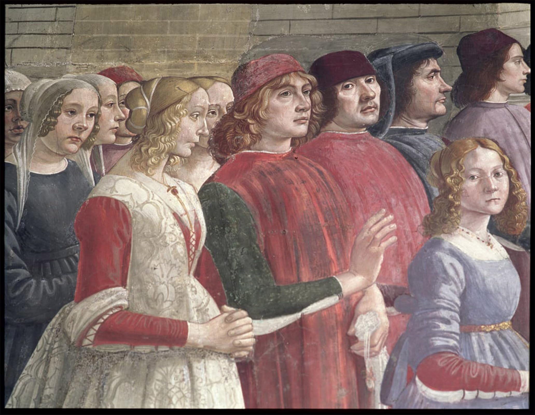 POSTERIIk Vintage Art Print Images Pictures Print Florentine Onlookers by Domenico Ghirlandaio Modern Colour Posters for Office Home Decor 60x90cm
