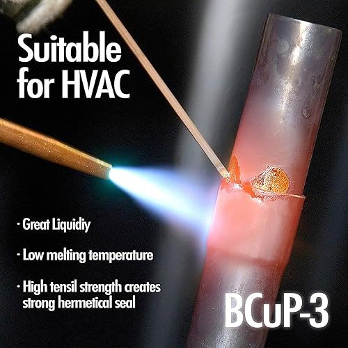 Miniatura 11 de Varillas de soldadura de cobre BCuP-2 (5/64 pulgadas x 9.8 pulgadas) de 0.079 in de fósforo redondas de autofundente para soldadura automática