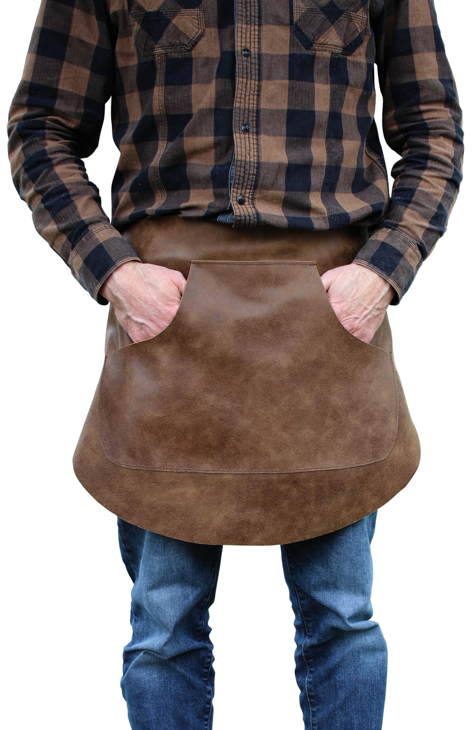 Delantal de piel auténtica | Delantal de camarero, delantal, discreto, aspecto antiguo, producción alemana, con o sin bolsillo, delantal de camarero, delantal de bistró, cervecería