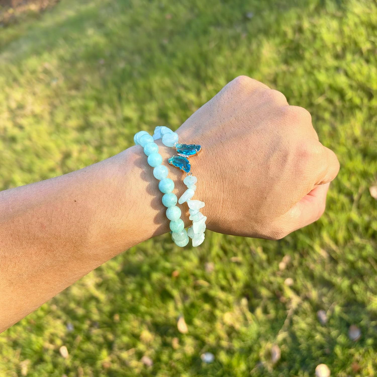 Butterfly Bracelets for Women Healing Crystals Stone Bracelets Natural 8mm Amethyst Gemstone Beads Stretch Bracelet Butterfly Charms Women Jewelry Gift - Image 4