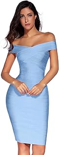 meilun Women's S Rayon Strap V-Neck Sexy Mini Bandage Bodycon Dress