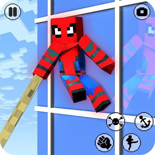 Jeux de héros de corde d\u0027araignée, jeu d\u0027action de super-héros de combat de corde d\u0027artisanat de bloc 3D pour la bataille de ville de combat gratuite