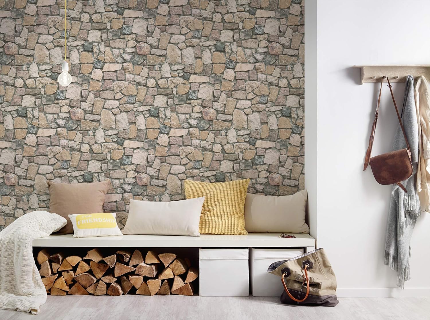 Morris Neutral Natural Stone Wallpaper