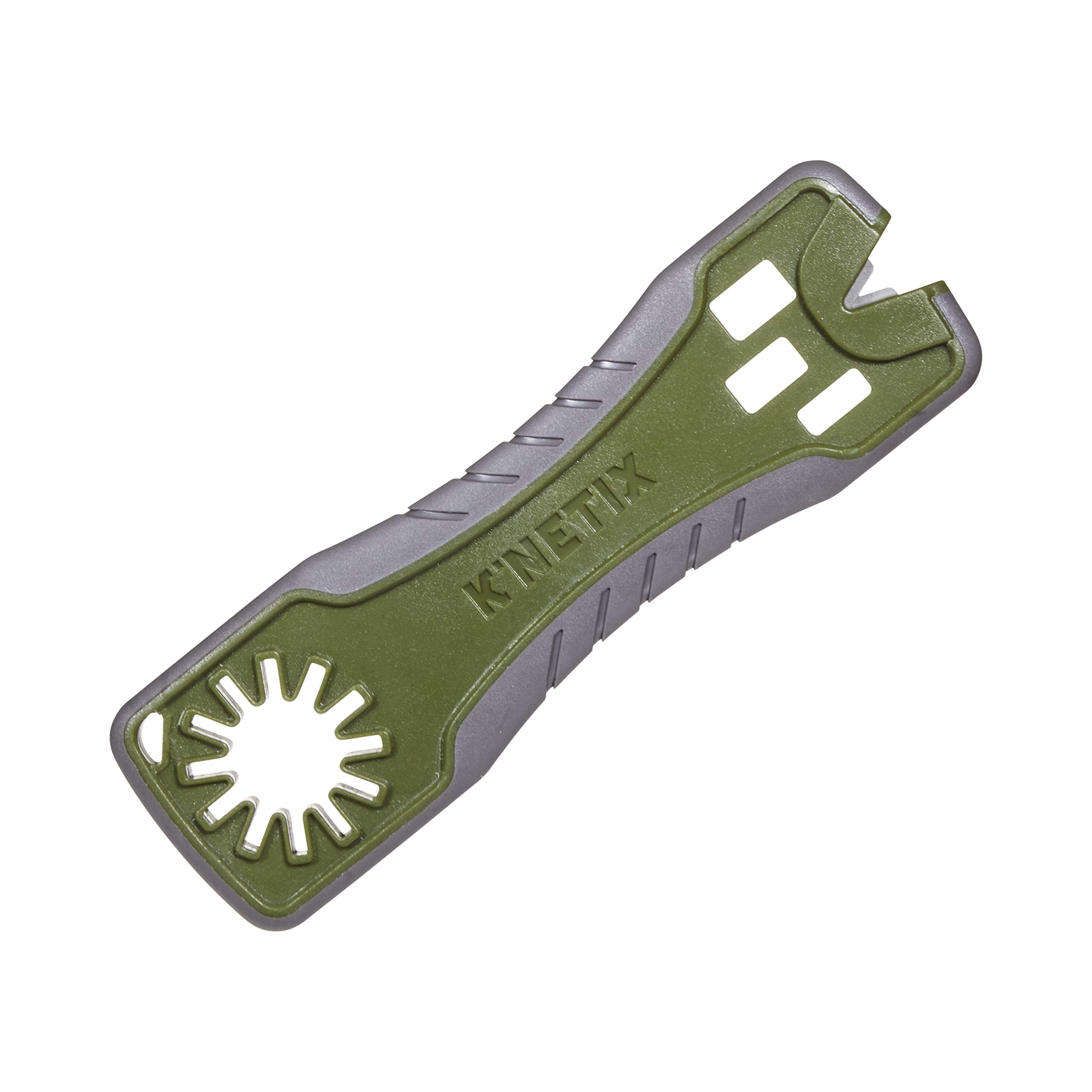 Allen Company Kâ€ netix MV² 3-in-1 Broadhead Wrench and Sharpener - Carbide Arrow Head Sharpener and Nock Tuning Slot - Archery Care and Maintenance - Green/Gray