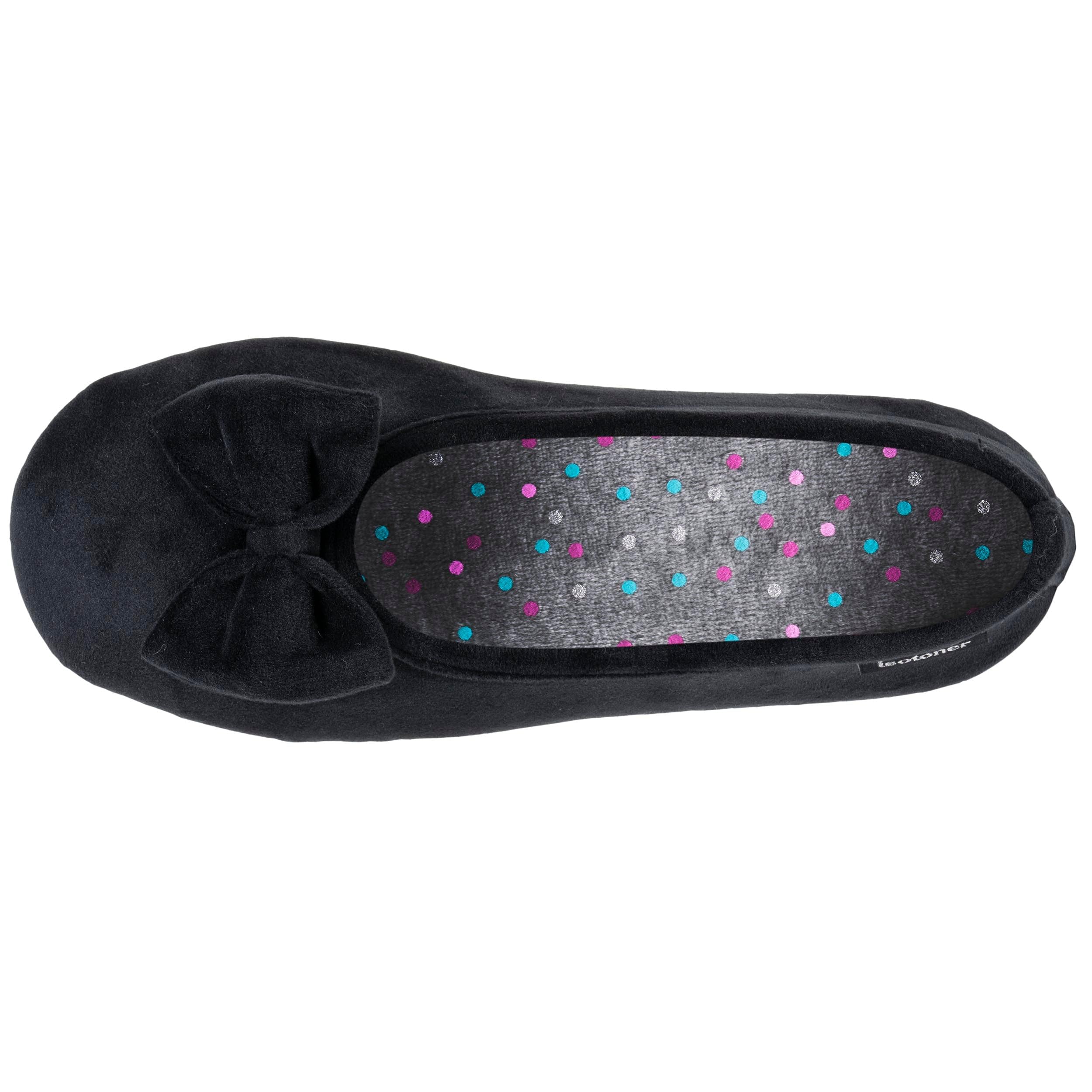 Isotoner Klapki damskie Ballerinas kapcie czarne 41/42