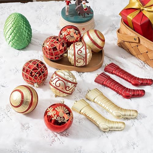 Miniatura 3 de Juego de 150 adornos de bolas de Navidad, bolas de Navidad inastillables, colgantes surtidos para árbol de Navidad, fiestas, vacaciones, decoración