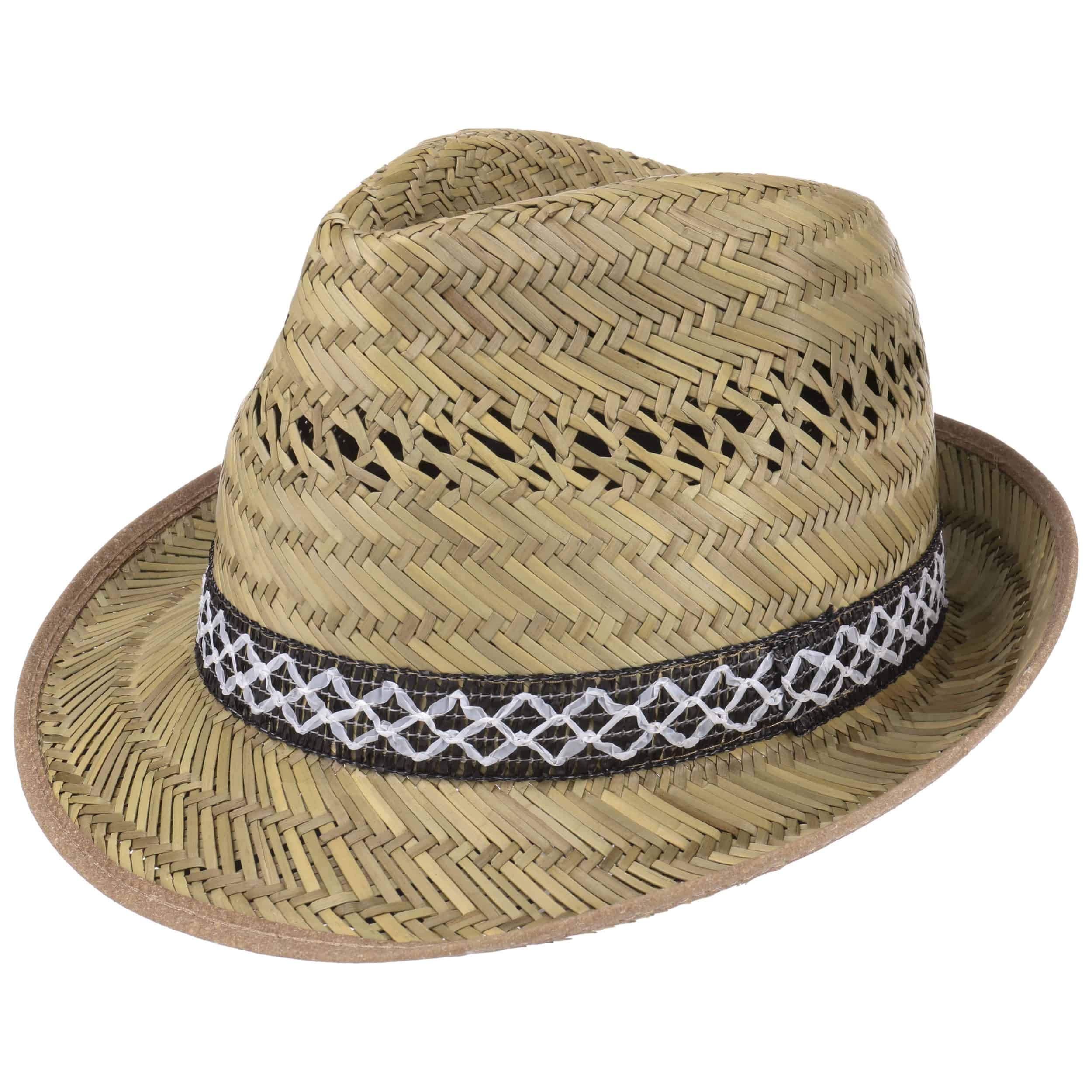 LIPODO Sombrero de Paja de Jornalero Mujer/Hombre – Made in Italy – Sombrero para el Sol – Sombrero de Playa Ligero con Adornos Elegantes – Primavera/Verano