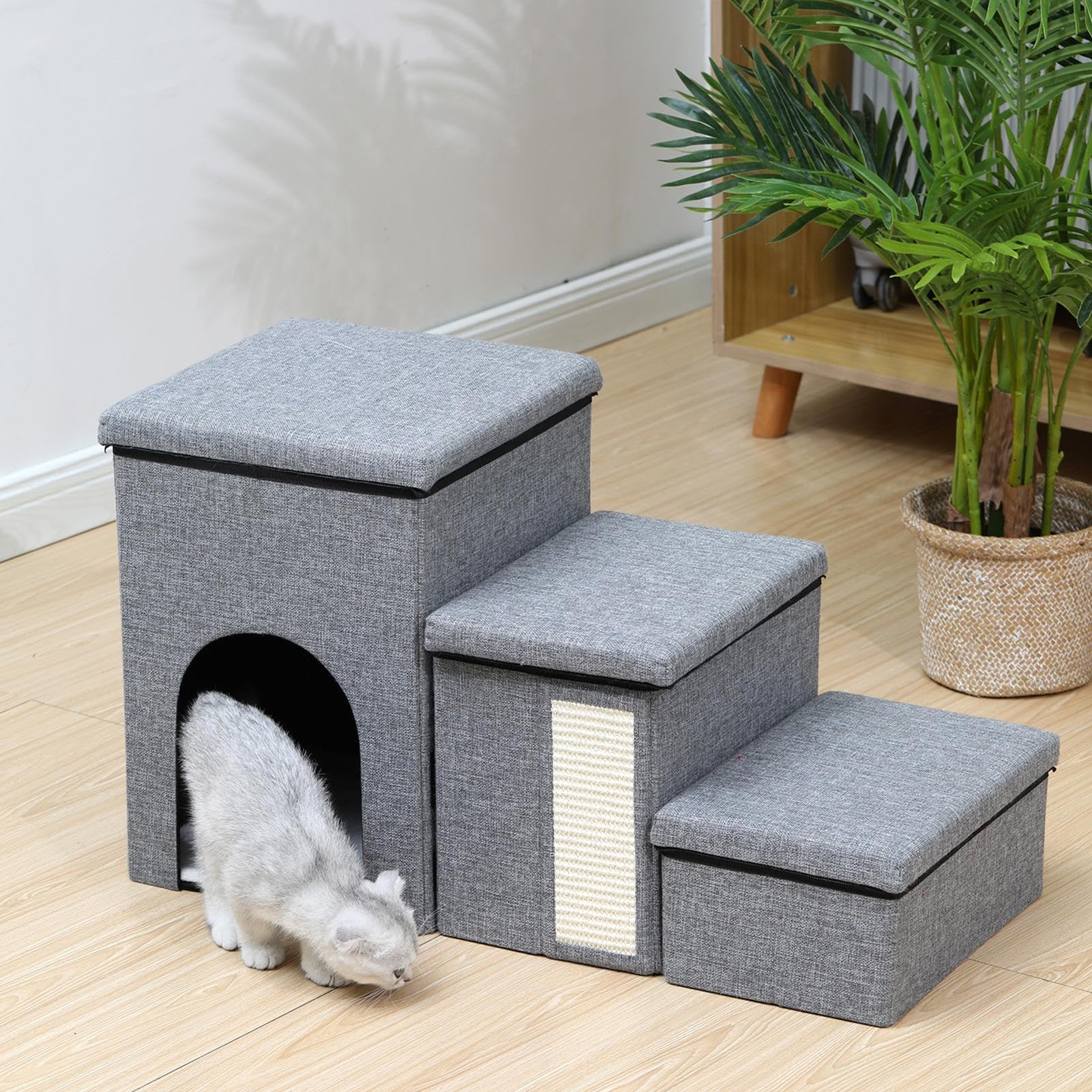 Scale per animali domestici per gatti - Stoccaggio pieghevole per animali | domestici Scatola di immagazzinaggio per scale per gatti Scale per cani | Organizzatore di stoccaggio con sopor