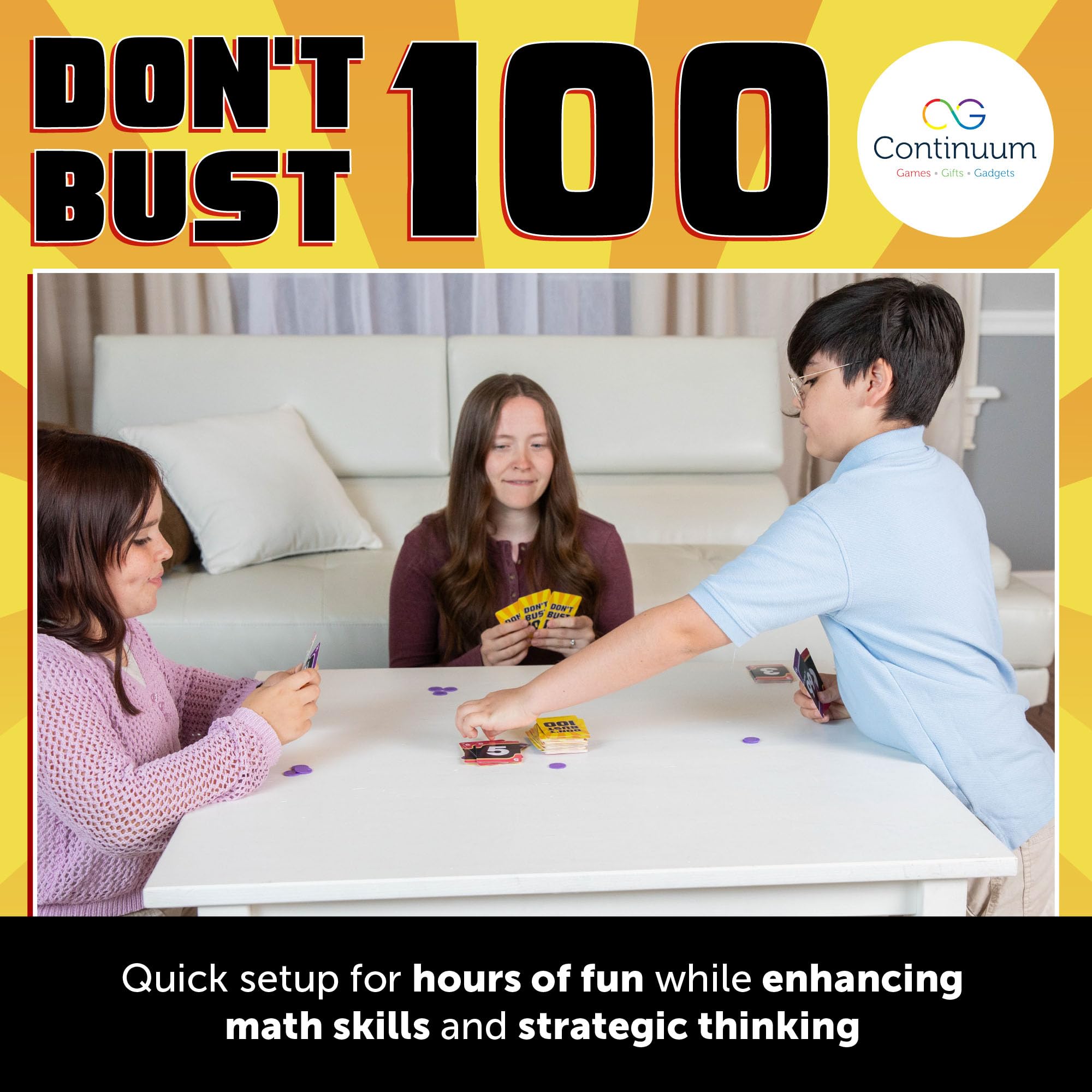 Continuum Games Don't Bust 100 Family Board Game for 3-6 Players Ages 6 and Up - Image 2