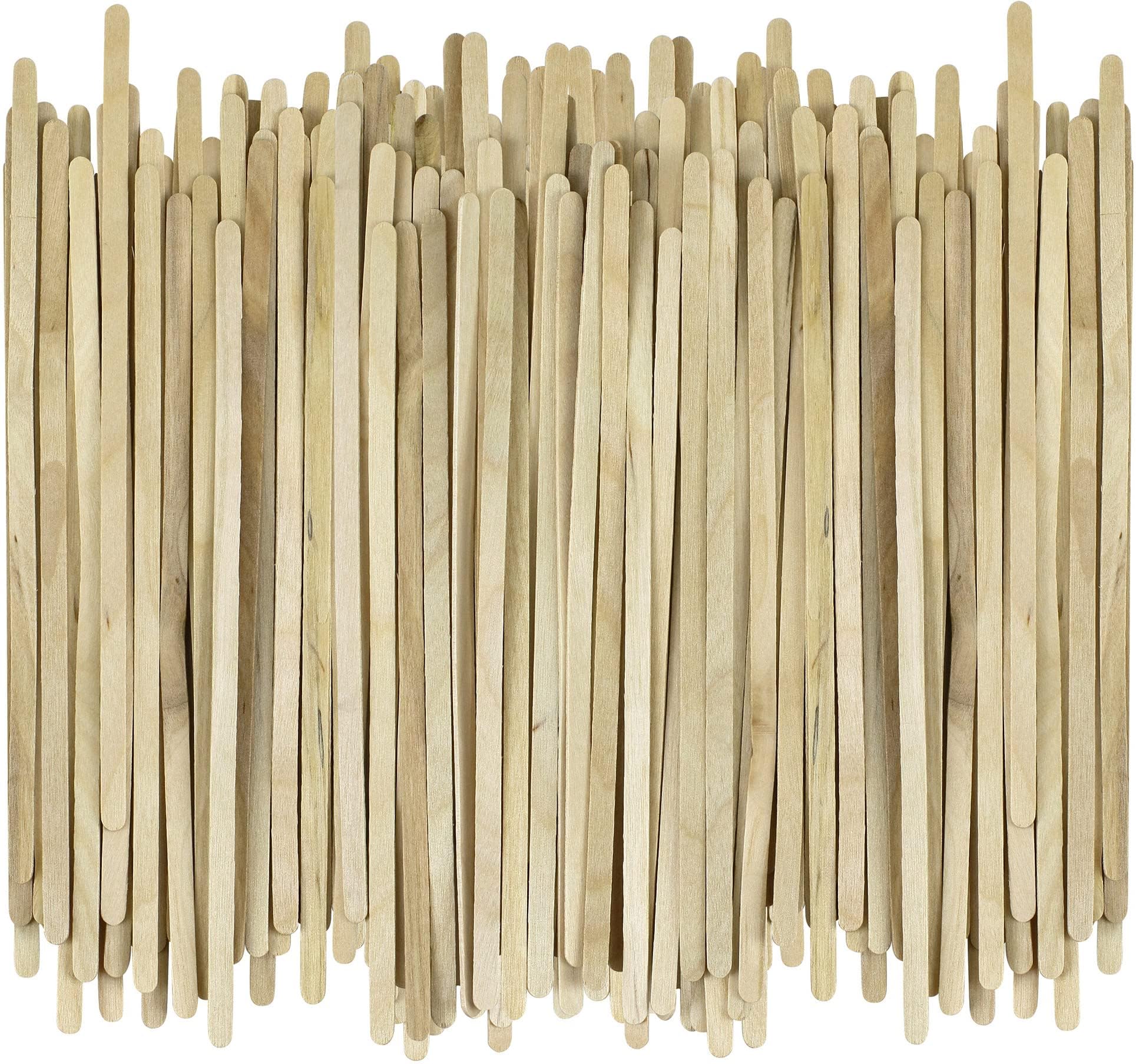 [500 Count] 7.5 Inch Wooden Coffee Stirrers - Wood Stir Sticks