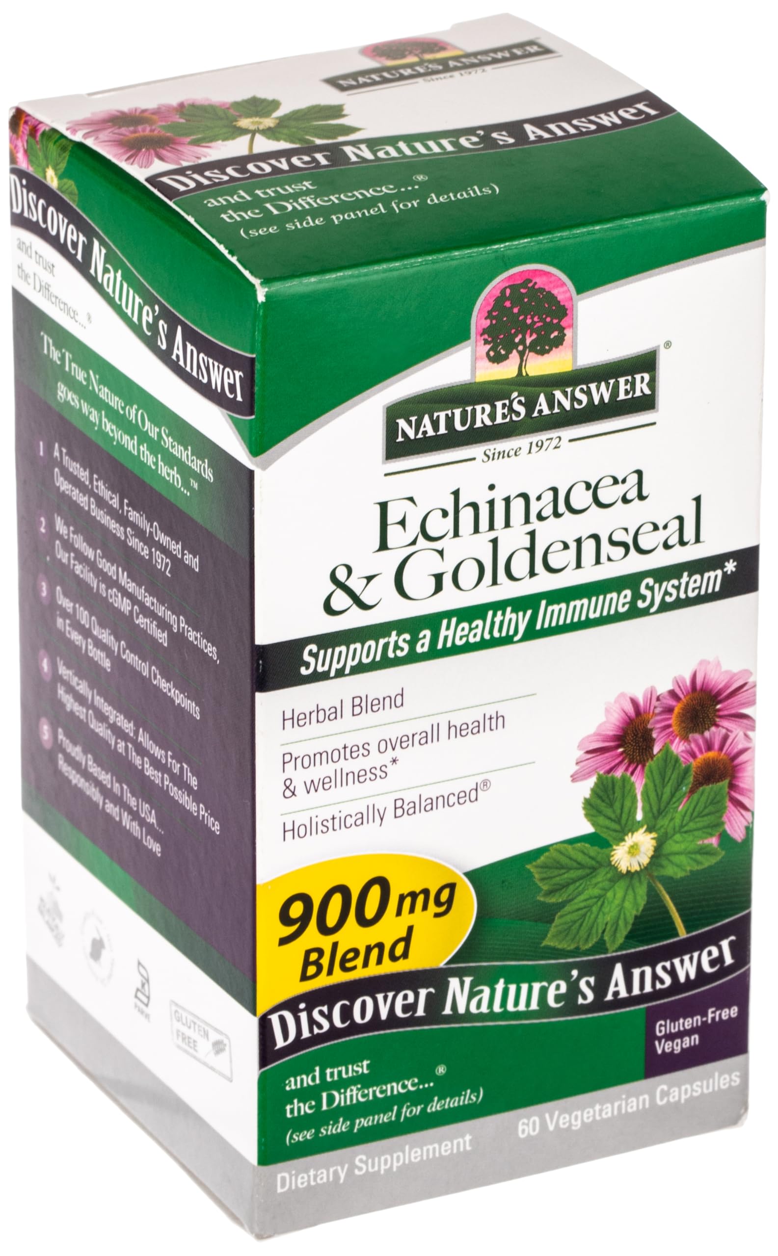 Nature's Answer Echinacea & Goldenseal, 60 Vegan Capsules