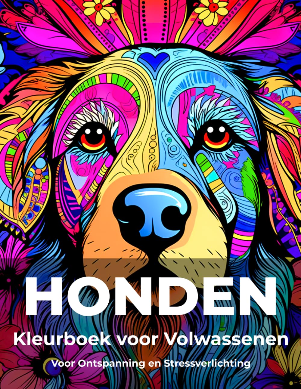 Honden Kleurboek voor Volwassenen: Voor Ontspanning en Stressverlichting – 50 Mindful Kleurplaten met Hondenportretten en Mandala Patronen (Eenvoudige en Ontspannende Creatieve Kleurboeken)