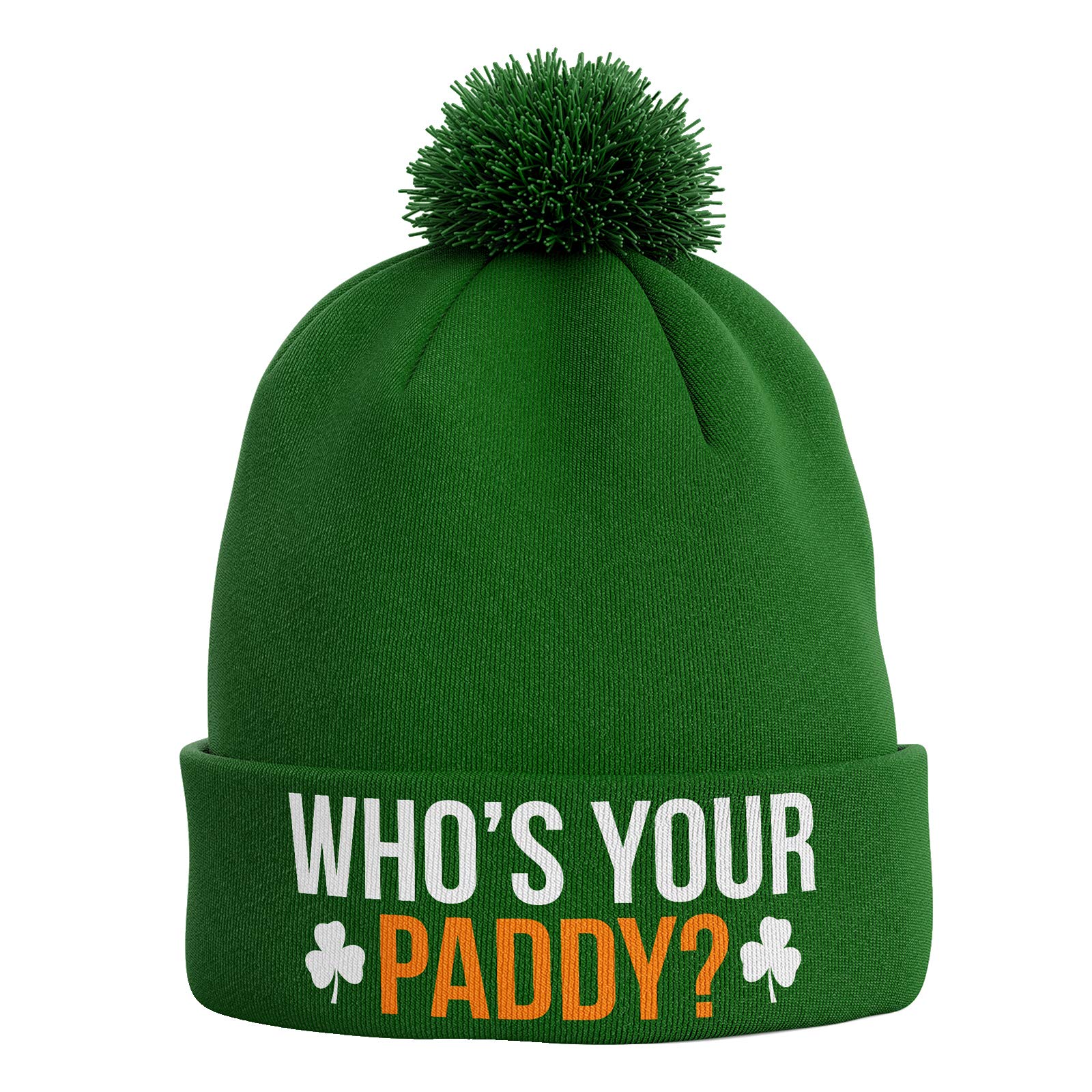 Purple Print House Men's Whos Your Paddy? Ireland Bobble Beanie Hat - 12 Designs - St Patricks Day Gift Ireland Rugby (Whos Your Paddy?)