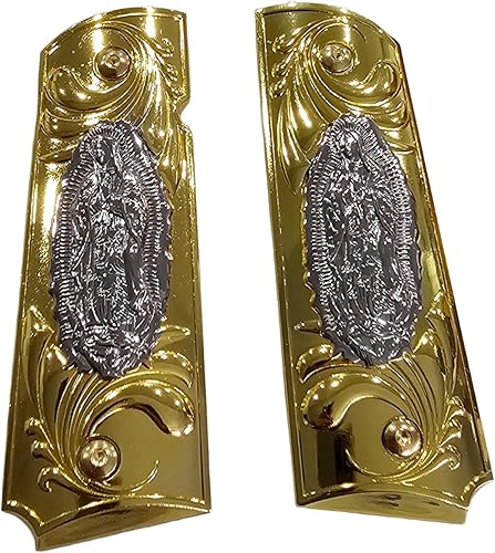 Miniatura 5 de Tek_Tactical Empuñaduras 1911 de color dorado virgen Mary Lady of Guadalupe Grips 1911 de tamaño completo Ambi Safety Grips