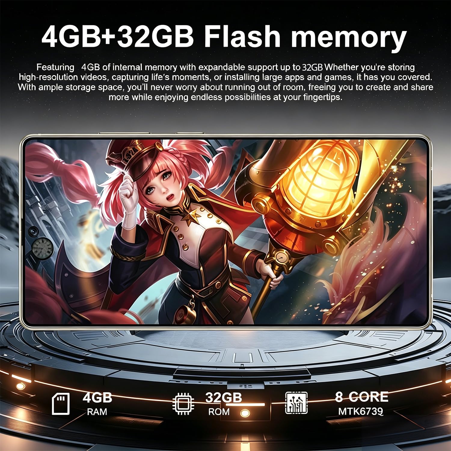 Smartphone 4G Desbloqueado | Pantalla Perforada HD de 6,75 Pulgadas, 4 GB+32 GB (Ampliable a 256 GB), cámara de 13 MP+21 MP, Android 12, reconocimiento Facial, OTG (Black)