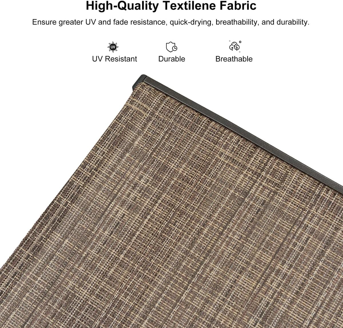 PURPLE LEAF Outdoor Chaise Lounge Chair Set of 3 Patio Pool Lounger Aluminum Chairs with Side Table Adjustable Tanning Recliner for Outside Yard Deck Lawn Garden Beach Brown