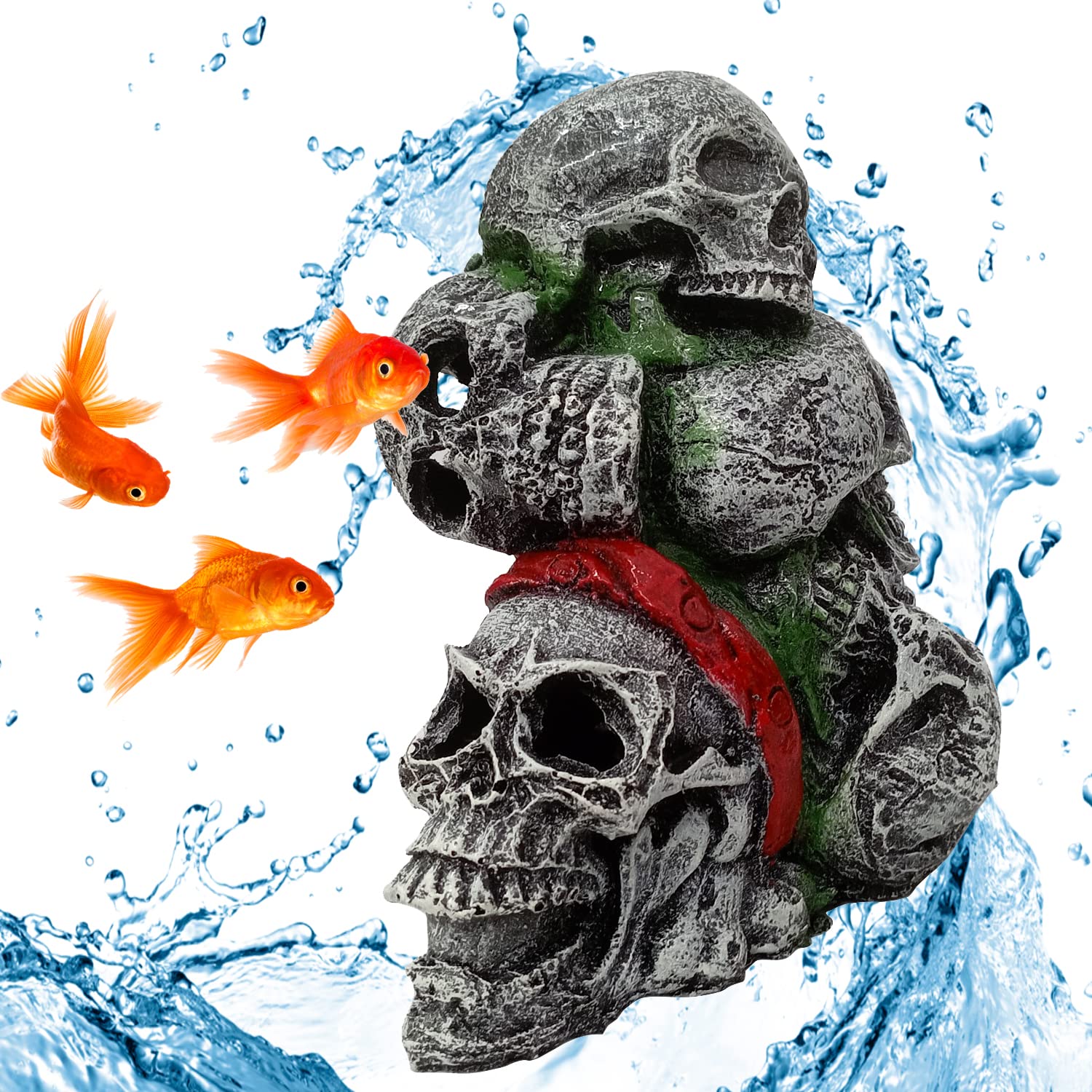 JAINSONS PET PRODUCTS Fish Aquarium Decoration Skull Fish Tank Head Skeleton Aquarium Decorative Cave Landscape Multicolour, Resin (1 Pcs) (B0C2KRMWN9) Amazon Price History, Amazon Price Tracker