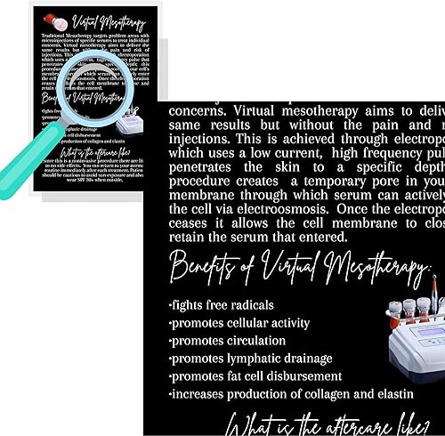 Miniatura 2 de Tarjeta de información de mesoterapia virtual | Paquete de 30 | Tamaño de postal de 4 x 6 pulgadas | Cuidado de la piel | Folleto de información del