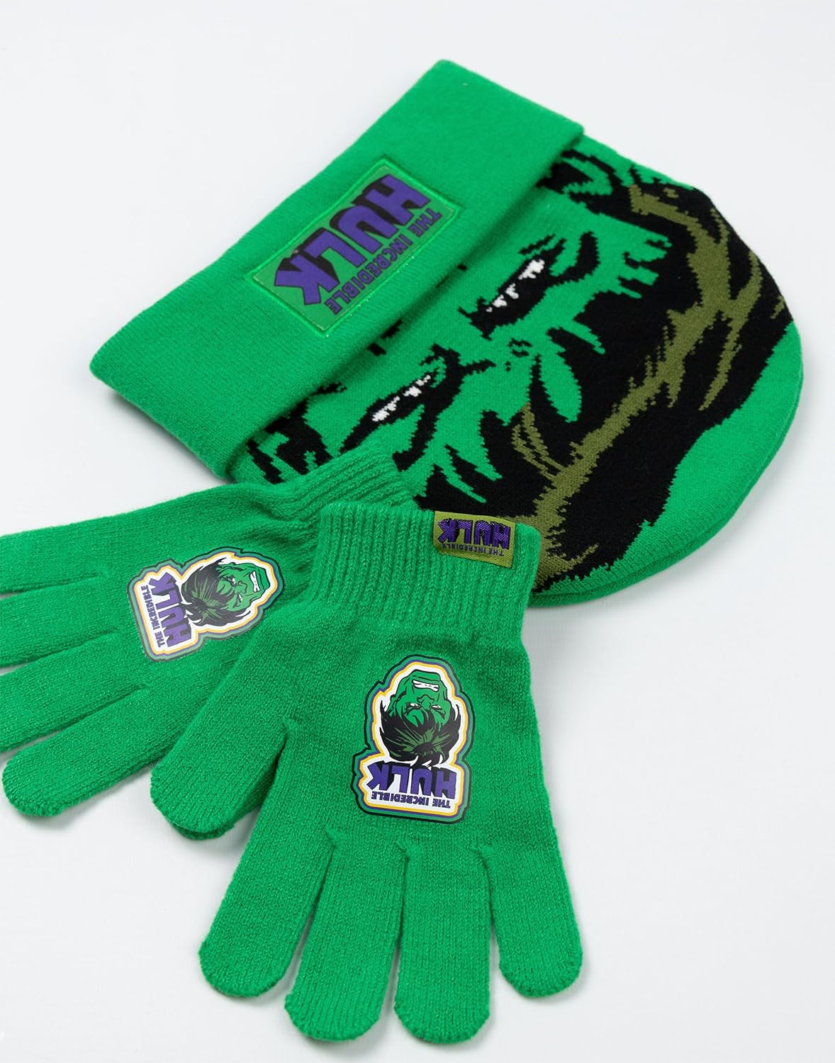 Marvel The Incredible Hulk Boys Green Beanie and Gloves Set | Winter Warmer Accessories for Kids - Image 8