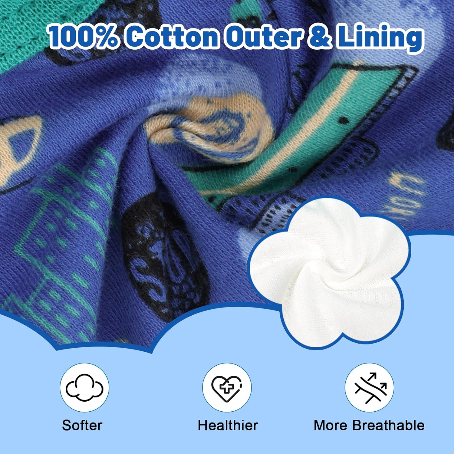 MooMoo Baby Cotton Potty Training Underwear 4 Packs Absorbent Training Pants for Boys 4T - Image 3