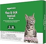 Amazon Basics Flea and Tick Topical Treatment for Cats (over 1.5 pounds), 3 Count (Previously Solimo)